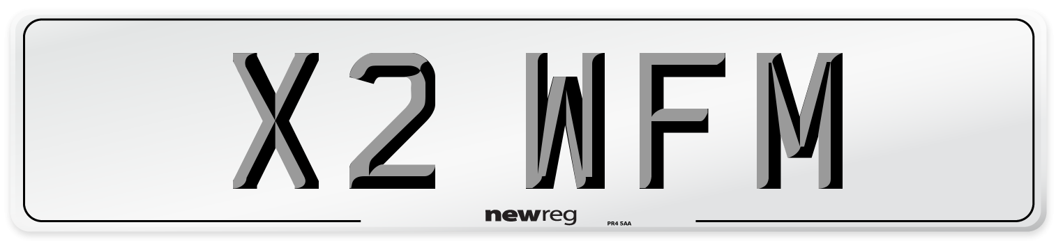 X2 WFM Number Plate from New Reg